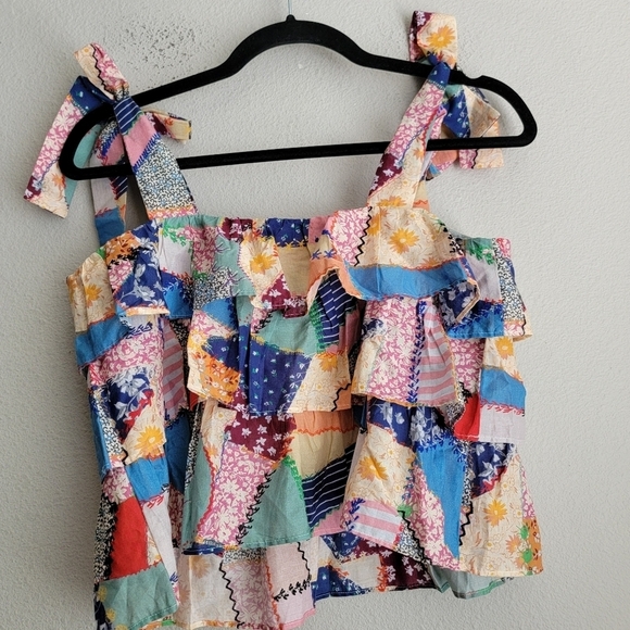 Sezane Mazy Top in Patchwork Vintage size 36 NWT - Picture 5 of 9